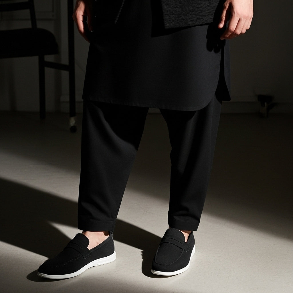Premium Black Suede Loafer Medicated