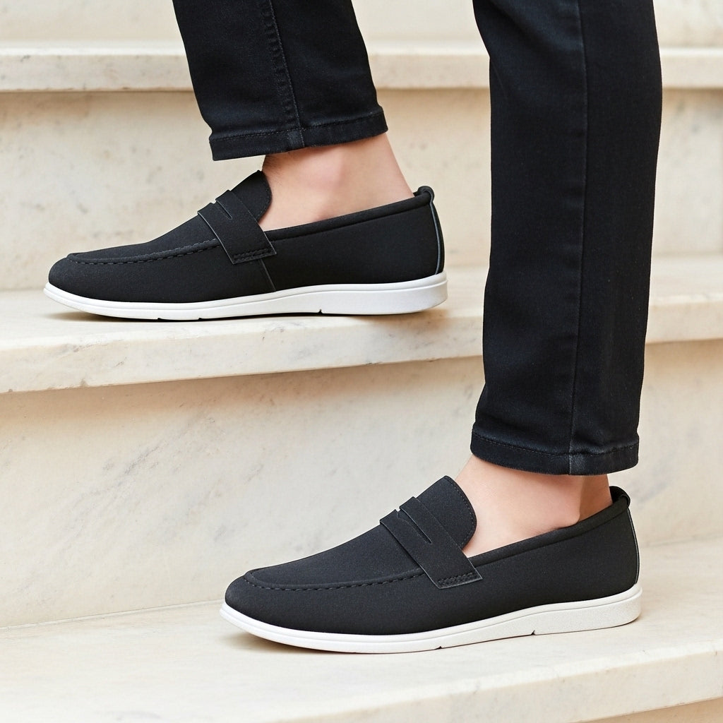Premium Black Suede Loafer Medicated