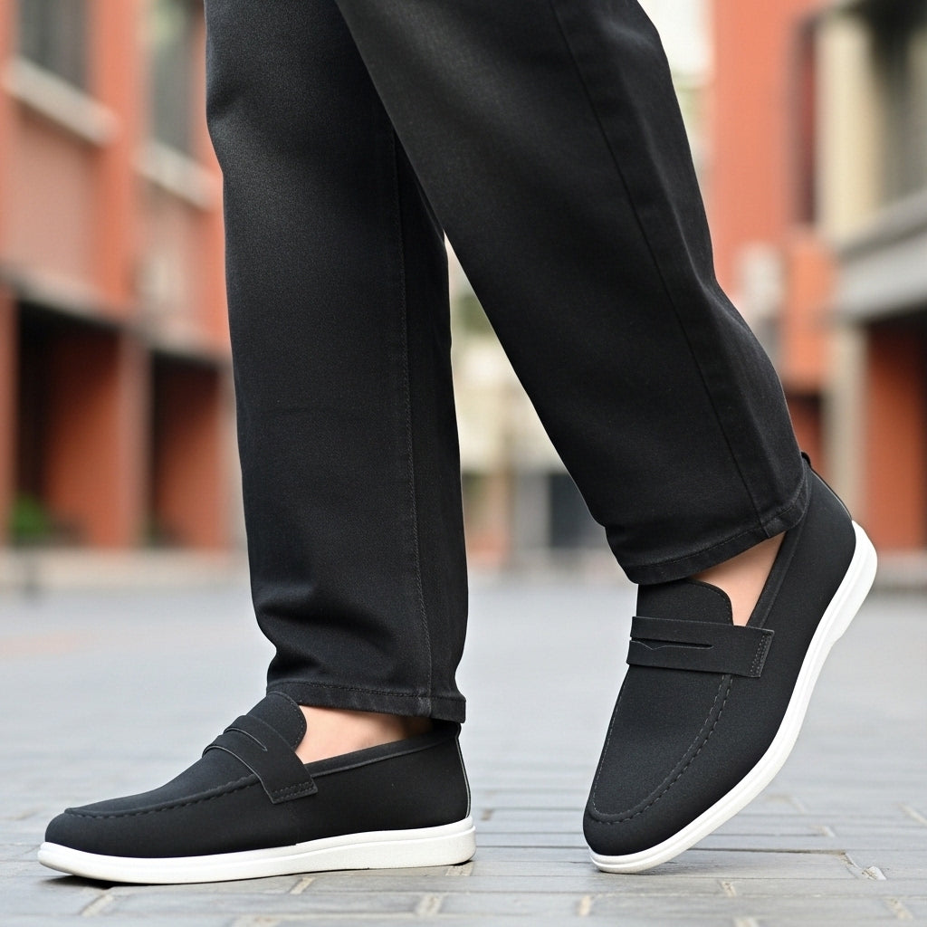 Premium Black Suede Loafer Medicated