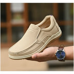 Men’s Beige Soft-Touch Medicated Suede Jogger | Non-Slip Ergonomic Sole – Pure Handmade Comfort